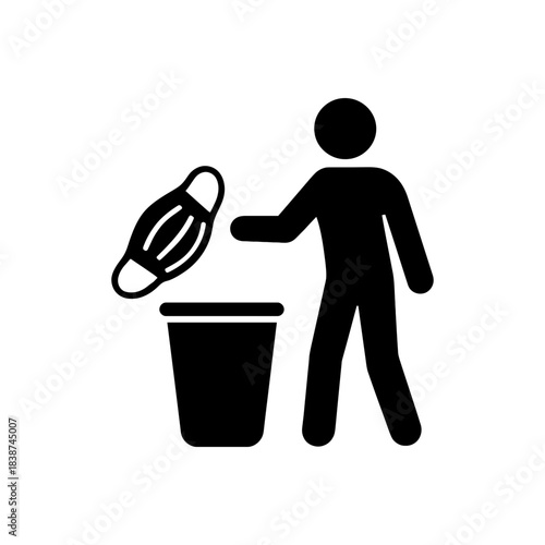 Face Mask Waste Disposal Icon