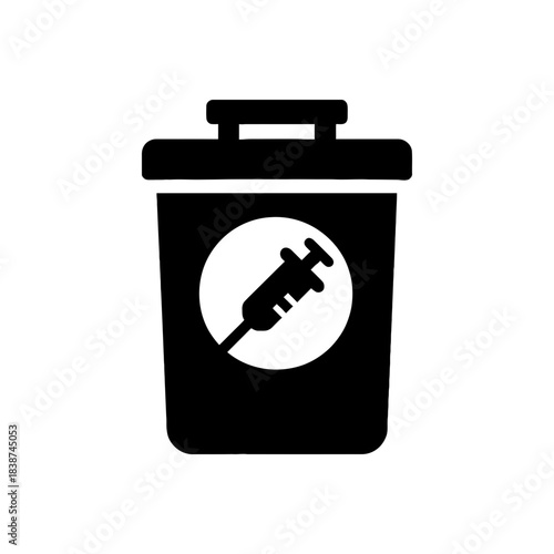 Syringe Medical Waste Bin Icon