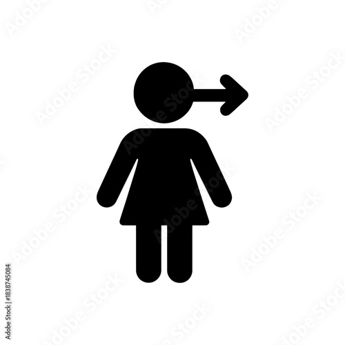Female Restroom Direction Sign Icon