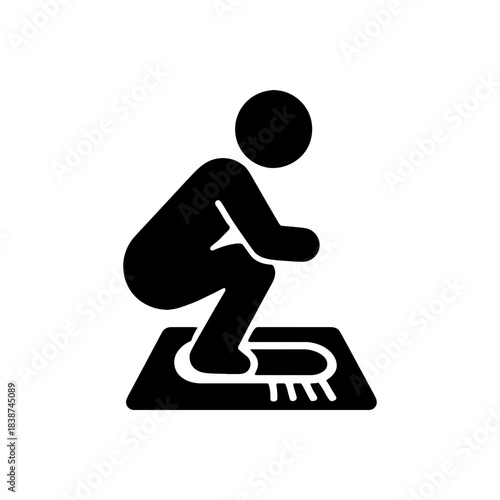 Squatting Toilet Sanitary Use Icon