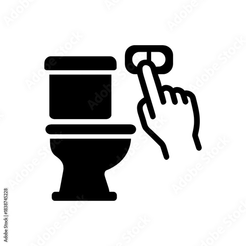 Toilet Flush Button Push Icon