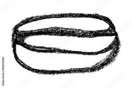 Hand drawn fresh roasted coffee bean Arabica robusta seed doodle Single element for print, web, design, decor