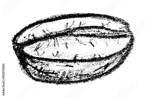 Hand drawn fresh roasted coffee bean Arabica robusta seed doodle Single element for print, web, design, decor