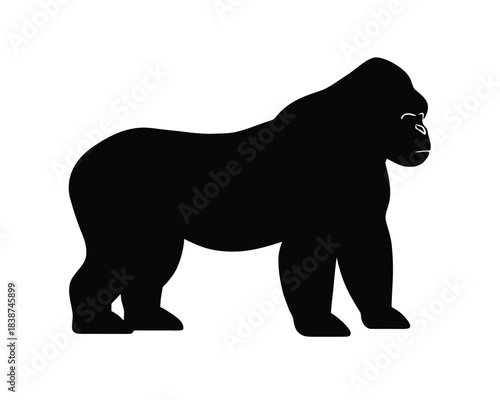 A black silhouette illustration featuring a wild lion, elephant, and rhino walking in nature as a vector symbol for a zoo or safari wildlife icon