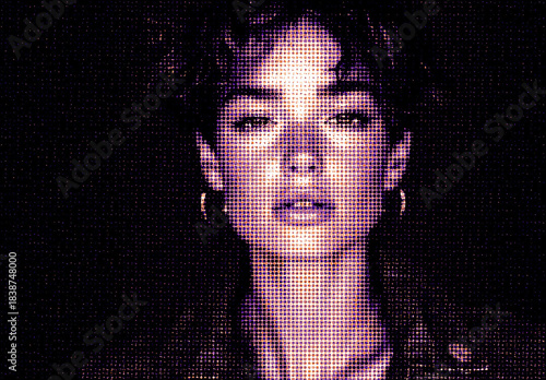 Purple And Black Gradient Halftone Overlay Photo Effect