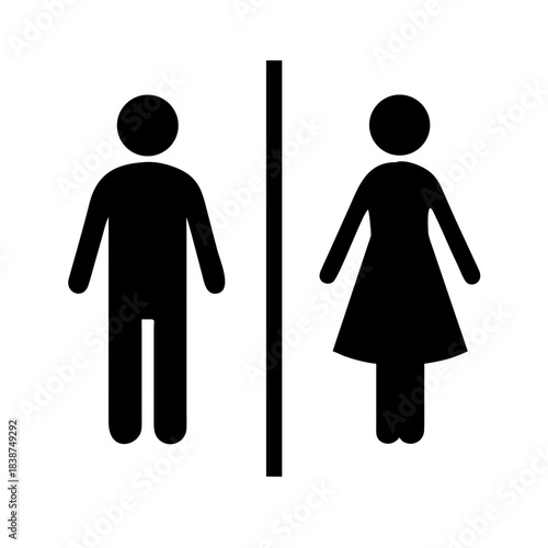 man and woman toilet or Restroom Sign Vector Icon – Public Toilet Gender Symbol Line Art