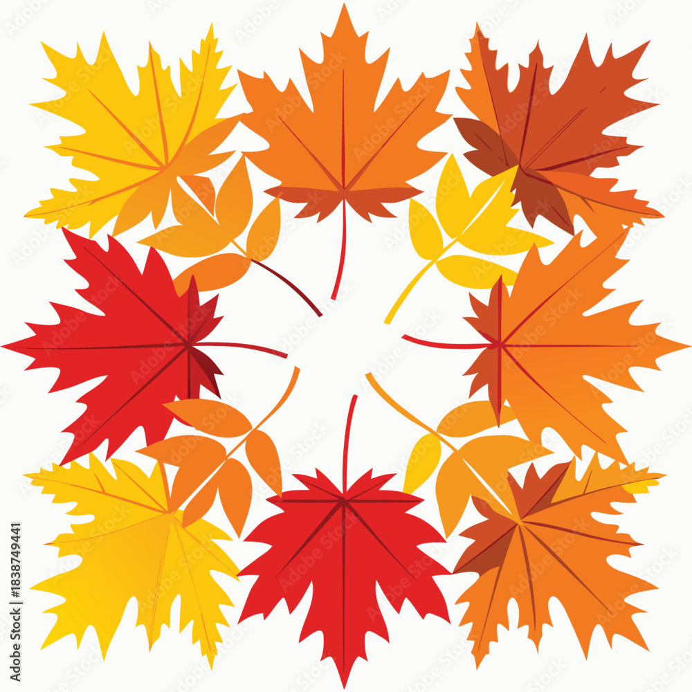 Obraz premium Autumn maple leaf mandala