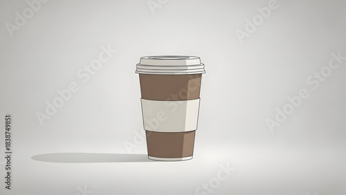 Clean and simple coffee cup clipart design isolated on a white background for maximum clarity