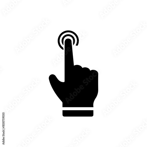 Hand finger icon touching screen