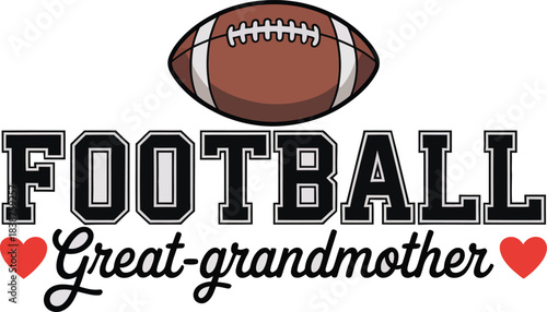 American football great-grandmother fan graphic illustration design