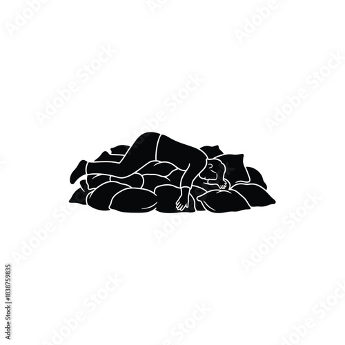 Pile of dark chocolate chunks silhouette