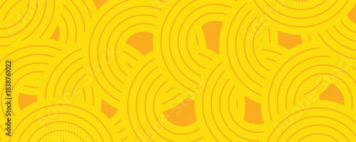 Pasta background, spaghetti abstract geometric pattern. Macaroni yellow poster. vector