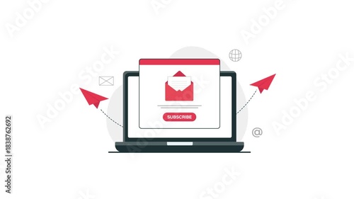 4k Email Marketing. Newsletter Subscription and Online Promotion Concept Animation Video 
