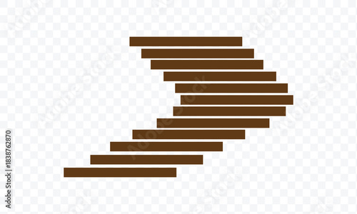 Background staircase or steps. Ladder, symbol of rise, upward movement or advancement in work. Steps denoting development, knowledge and skills or improvement. Vector illustration. EPS 10 .