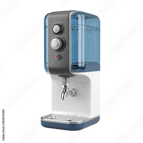 Modern Countertop Water or Liquid Dispenser with Blue Tank