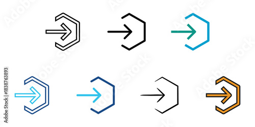 Login icon set multiple style vector collection. Editable Stroke 
