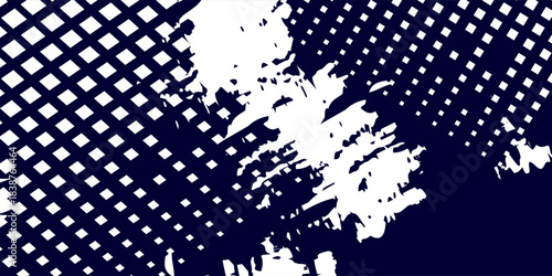 Dots halftone white \u0026 blue color pattern gradient grunge texture background. Dots pop art comics sport style