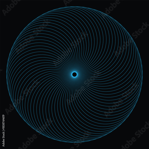 The abstract vibrant spiral of colorful geometric patterns.
