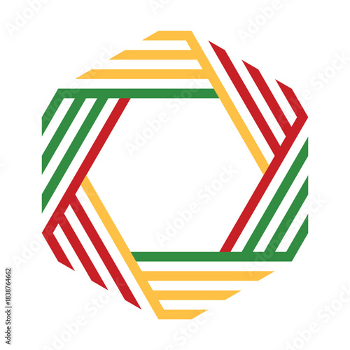 The abstract color hexagonal pattern on white background.