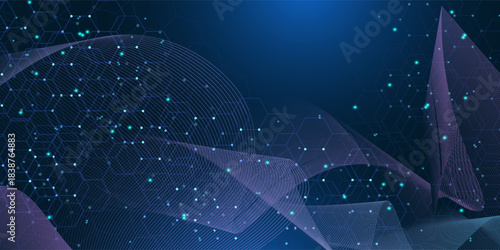 Molecular abstract structure and genetic engineering DNA. Healthcare and medicine background concept. Scientific research background.