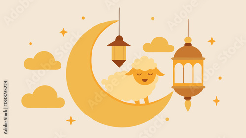 Kaaba in Mecca Illustration – Islamic Holy Site with Grand Mosque