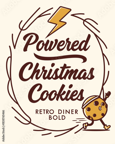 t shirt design  powered by christmas cookies