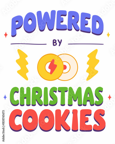 t shirt design powered by christmas cooki