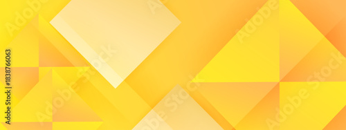 Trendy yellow gradient geometric abstract shapes overlapping background