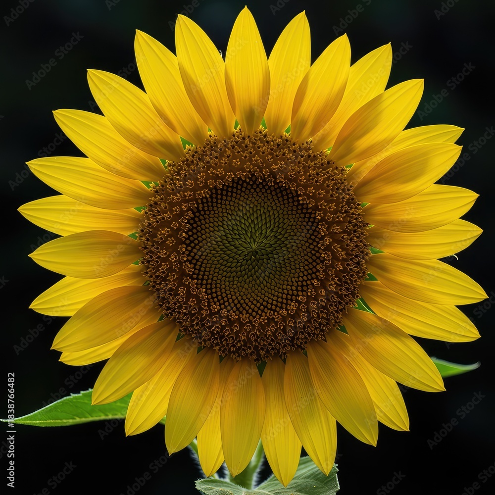 Fototapeta premium A majestic sunflower capturing the radiant glow of sunshine, highlighting its vibrant yellow petals and natural beauty in a close-up view ,nature ,summer flower ,floral