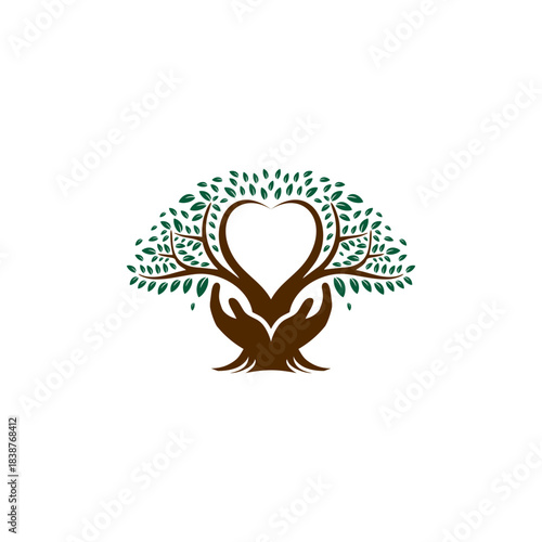 Nurturing Heart Tree in Hand Logo