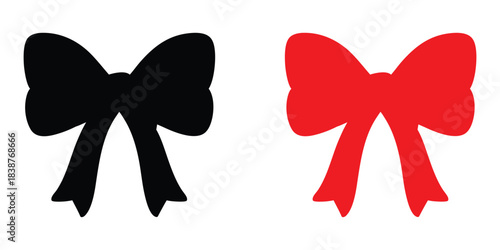 Coquette bow vector silhouette, Ribbon coquette bow SVG, Ribbon SVG, Bow clipart