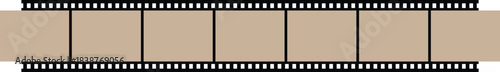 Flim strip reel editable vector with transparent background. Realistic overlay of a long film strip vector illustration.
