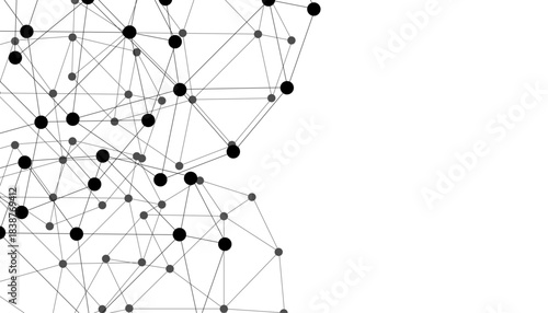 Abstract polygon structure network technology connect lines and dots background template.