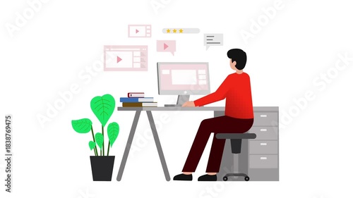 Developing Skills Through Learning Videos Illustration Animation Character