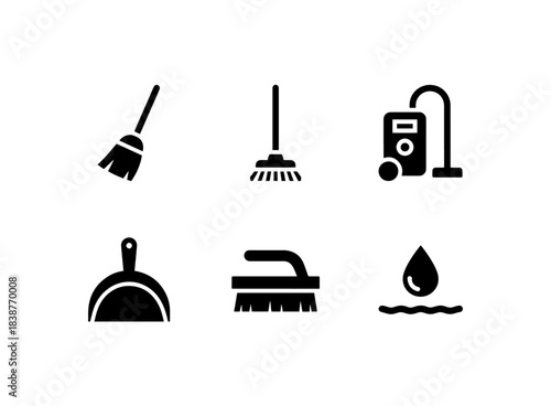 Broom Mop Vacuum Cleaner Dustpan Cleaning Brush Floor Cleaning Icons