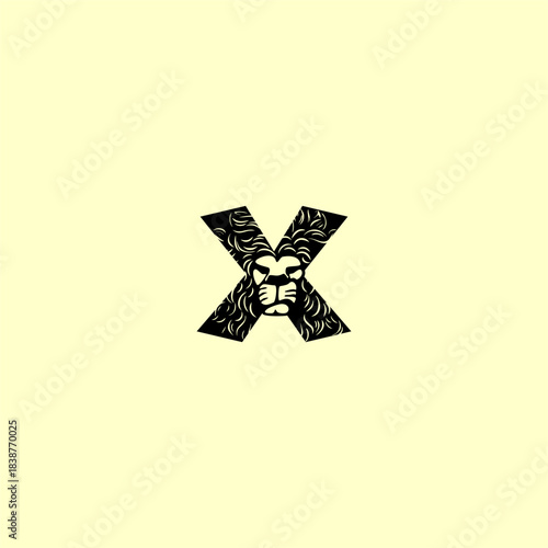 Lion head with stylized hair ...