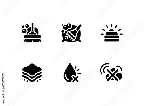 Carpet Cleaning Upholstery Cleaning Floor Polishing Deep Cleaning Stain Removal Icons