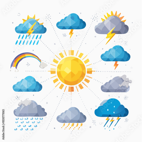 Pixel Art Weather Icons Set