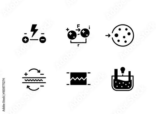 Electrostatics Coulombs Law Charge Distribution Capacitive Coupling Dielectric Icon Set