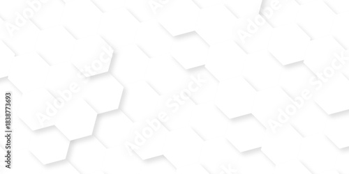 white technology line paper background. Hexagonal grid tile mosaic structure mess cell design.  illustration geometry science and technology. 
