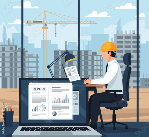 Concept Vector Illustration for Construction Work.