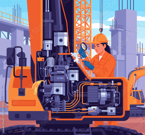 Concept Vector Illustration for Construction Work.
