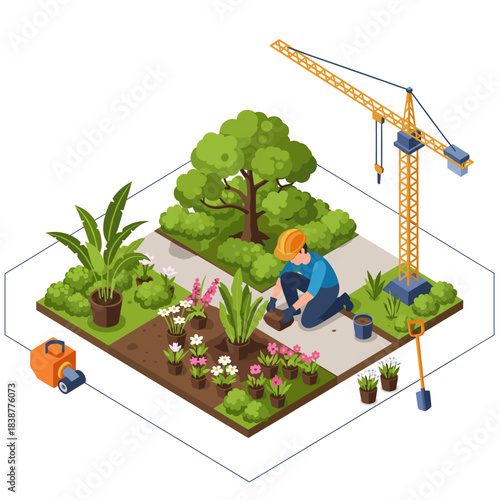 Concept Vector Illustration for Construction Work.