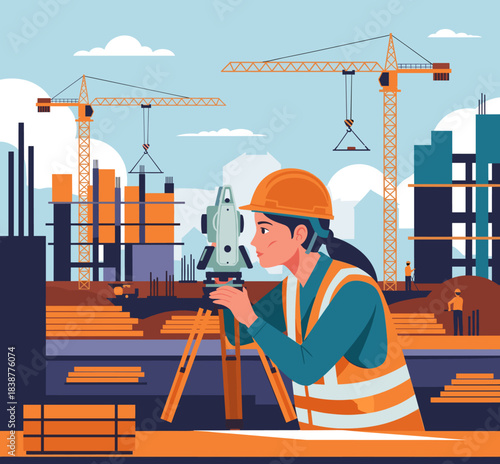 Concept Vector Illustration for Construction Work.