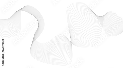 Abstract Vector Composition of Wave Lines on Transparent Background, Research Presentations, and Business Technology Collateral 
