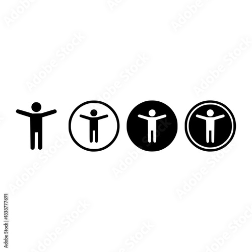Universal access symbol vector silhouette icons representing global accessibility for all people with various needs