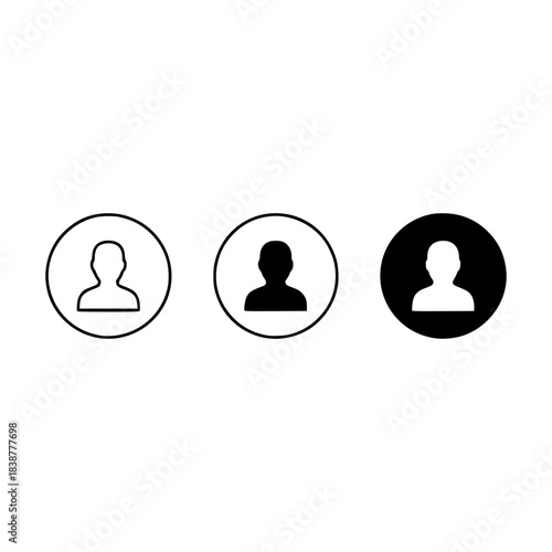User profile vector silhouette icon set for web and app interfaces avatar placeholder symbol collection for identity representation