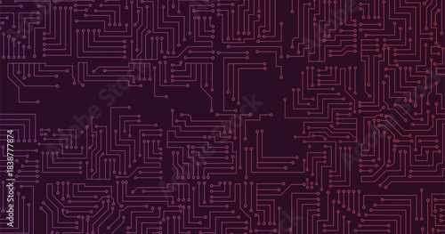Circuit board pattern. Technology texture, digital tech lines and computer systems seamless vector background illustration. Hardware electronic connections, pc processor components