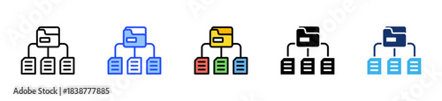 File Organization Icon Collection With Multiple Styles