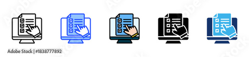 Online Survey Icon Collection With Multiple Styles